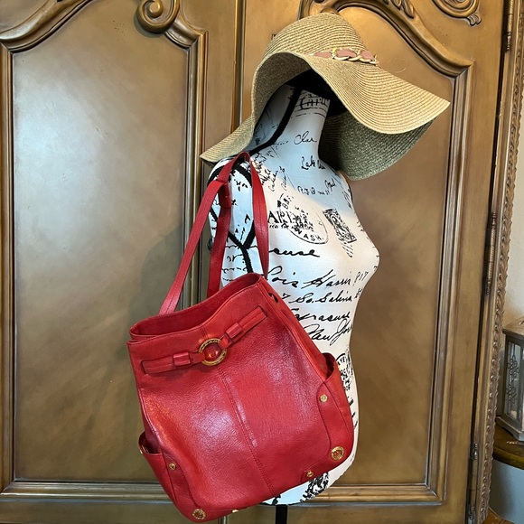 St. John Bags St John Red Leather Shoulder Bag Poshmark